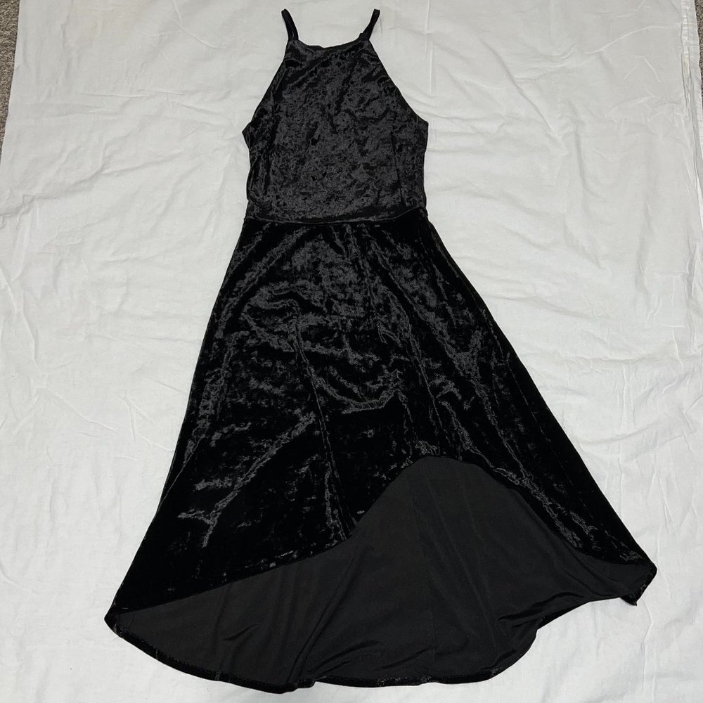 Bloomingdales Aqua Velvet High Low Dress Medium